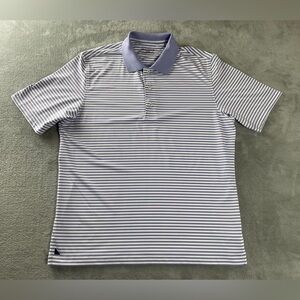 UNTUCKit Men's Short Sleeve Golf Polo Striped Shirt Size Large Lavender Purple